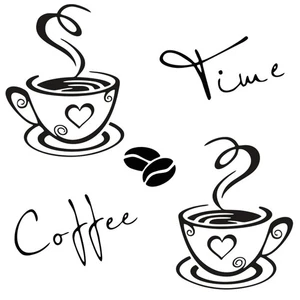 Cunya 2 Sets Küche Wanddeko Aufkleber, Tassen Kaffee Zeit Zitate Abziehbilder mit... - Bild 1 von 7