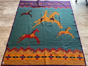 Pendleton Beaver State Celebrate the Horse Southwestern Large Wool Blend Blanket - Picture 1 of 10
