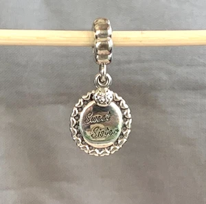 Autentico ciondolo Pandora argento sterling dolce sorella zirconi 791126CZ NUOVO - Foto 1 di 5