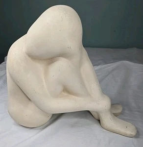 Cast Ceramic Unglazed mid century Modern Nude Female Sculpture Figurine - Picture 1 of 9