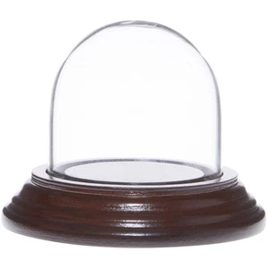 Plymor 1.875" x 1.875" Mini Glass Dome Cloche (Dark Mahogany Veneer Base) - Picture 1 of 2