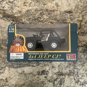tek toys motorized diecast 4x4 jeep CJ7 1/32 Scale - Open Top Black Jeep CJ-7 - Picture 1 of 10