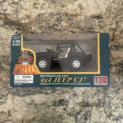 tek toys motorized diecast 4x4 jeep CJ7 1/32 Scale - Open Top Black Jeep CJ-7 - Image 1 of 4