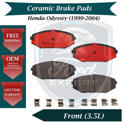 Kit de pastillas de freno delanteras de cerámica Brembo OEM para Honda Odyssey 1999-2004 9 años de garantía. Foto 1 de 4