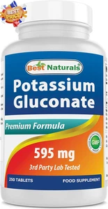 Potassium Gluconate Supplement 595mg Tablets 250 Count - Picture 1 of 8