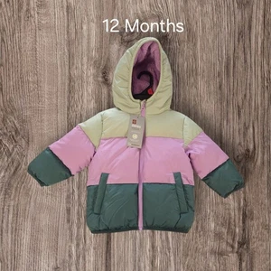 Chaqueta acolchada de peso pesado Swiss+Tech para bebé nueva con etiquetas / Talla 12M / Púrpura y verde multi - Imagen 1 de 7