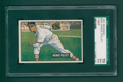 1951 Bowman Baseball Card - #263 Howie Pollet High Number, SGC 5.5 EX+ - Image 1 of 2