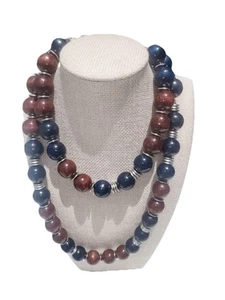 YVES SAINT LAURENT YSL Exotic Wood Bead Ball Laurent Necklace, Vintage - Picture 1 of 6