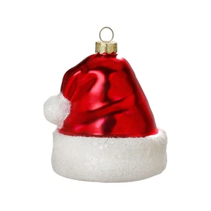 Christbaumschmuck Glas Weihnachtsmütze Weihnachtskugeln Weihnachtsmann Santa - Bild 1 von 1