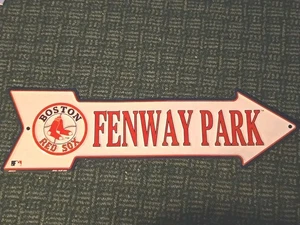 BOSTON RED SOX MLB Fenway Park DECOR Arrow Shape Collectible Metal Sign 20x6 - Picture 1 of 2