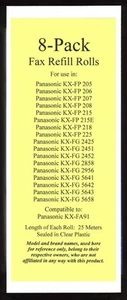 8-pack KX-FA91 Fax Film Refill Rolls for Panasonic KX-FG2425 KX-FG2451 KX-FG2452 - Picture 1 of 1