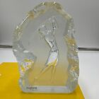 Female Golfer Nybro Sweden Crystal  8" Tall Trophy Paper Weight Color Clear