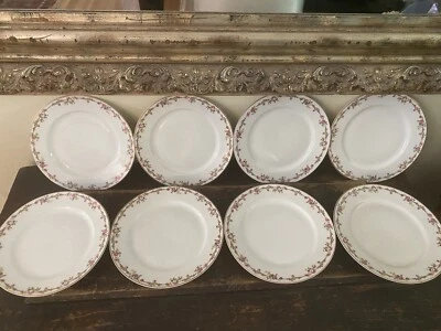 8 Limoges T&V Tressemanes & Vogt Pattern 6639 Luncheon Plates - Image 1 of 4