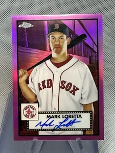 Mark Loretta 2021 Topps Chrome Platinum Anniversary Pink /15 Auto Red Sox - Picture 1 of 2