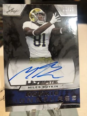 2019 Leaf Ultimate Silver Miles Boykin Rookie  Signatures #25/25 No.URS-MB2 - Image 1 of 4