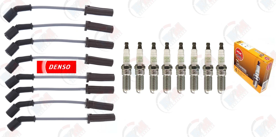 Velas de ignição NGK e conjunto de fios DENSO para 2014-2018 Chevrolet Silverado GMC 1500 V8 - Imagem 1 de 1