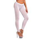 Womens Tights Slimming Glossy Workout Capri Pants High Waist Stretchy Trousers