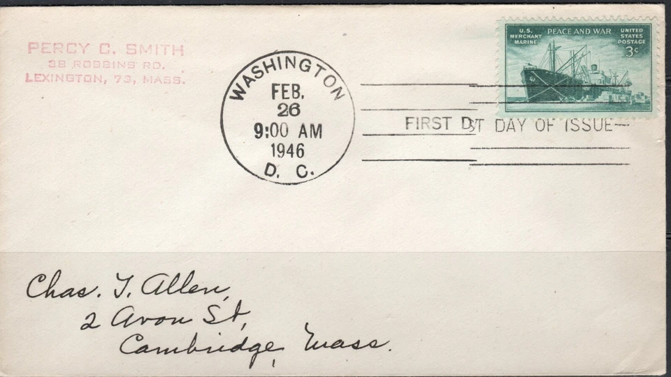 US Scott #939, "U. S. Merchant Marine" Addressed FDC - Image 1 of 1