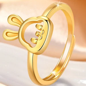 Lovely 18k Gold Filled Rabbit Fashoin Jewelry Rings Rings For Womens Girls - Picture 1 of 18