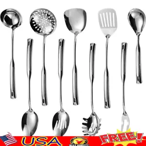 9 Pcs 304 Stainless Steel Cooking Utensils Set Heat Resistant Kitchen Tools Set - Picture 1 of 9