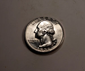 Cuarto de dólar Washington 1935-D * gema BU * ¡Fecha clave! * XXQ008 - Imagen 1 de 2