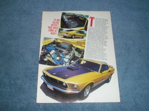 1969 Ford Mustang Super Cobra Jet Mach 1 Mustang Vintage Article ---From 1988--- - Picture 1 of 1