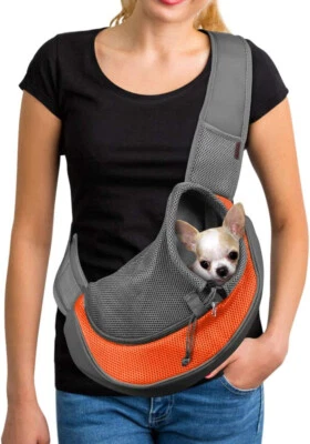 Pet Dog Sling Carrier Breathable Mesh Travel Safe Sling Bag - Size Small - Image 1 of 4
