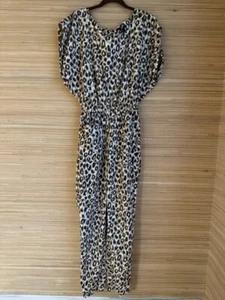 Leopard Print Short Sleeve Jumpsuit Size Small H & M - Picture 1 of 6