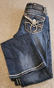 Grace In LA Bootcut Women Embroidered Embellish  Sz. 26 Distressed Heavy Stitch - Picture 1 of 17
