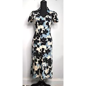 DIANE Von FURSTENBERG DVF Silk Floral Dolman Sleeve Tunic Dress Size 2 Collared - Picture 1 of 18