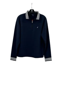 Felpa pullover Nautica donna taglia X-Large blu navy quarto zip media - Foto 1 di 12