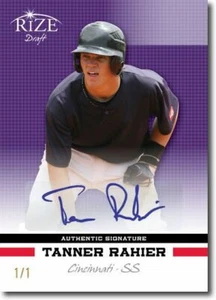 TANNER RAHIER 2012 Rize Autograph Rookie PURPLE BLANK BACK Auto RC 1/1 - Picture 1 of 2