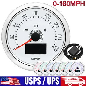 85mm Boat GPS Speedometer 0-160MPH Odometer Gauge With Trip COG for Car Truck US - Picture 1 of 15