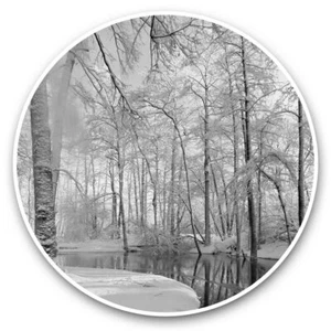 2 x Vinyl Stickers 20cm (bw) - Snowy Forest Winter Christmas #35061 - Bild 1 von 8