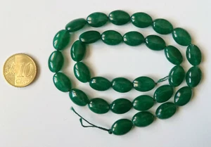 Perlas ovales 12 x 9 mm X hilo 31 UNIDADES cristal verde traslúcido abalorios - Imagen 1 de 3