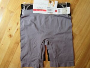 Marilyn Monroe S 2 Pack Gray/Black Slip Shorts Long Length No Chafing NWT Nice!