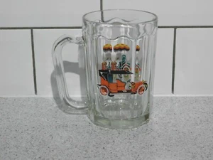 PINT GLASS WITH HANDLE "VINTAGE CAR" DESIGN c1960's - Picture 1 of 6