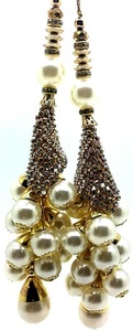 Ausgefallenes Peal Design Latkan / Quaste, verzierter Rheinstein, Brautaccessoires. - Bild 1 von 4