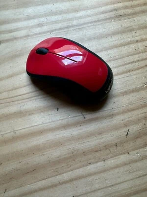 Logitech M310 Red Full Size Wireless Mouse with receiver - Image 1 of 3