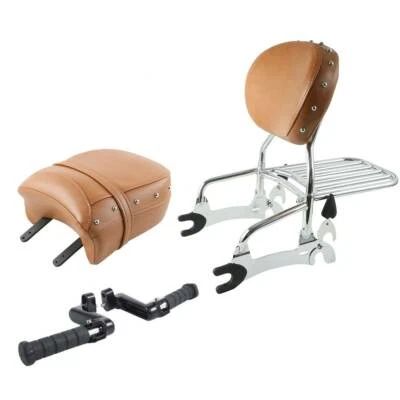 Sissy Bar Backrest Passenger Seat Footpegs Fit For Indian Chief 2014-2018 - Image 1 of 4