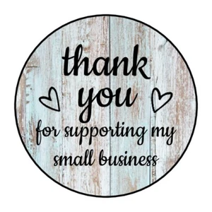 30 1.5" THANK YOU HEARTS WOOD SHIPPING LABELS ENVELOPE SEALS ROUND STICKERS*** - Picture 1 of 1