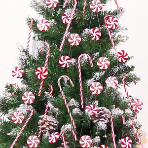20/30X Christmas Candy Cane Ornaments Xmas Tree Decor Festive Gifts Wrap Party - Picture 1 of 23