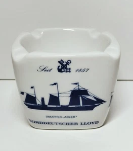 Vintage Bremen Ship Line Porcelain Ashtray North German Lloyd, Etc. 3 5/8" - Picture 1 of 6