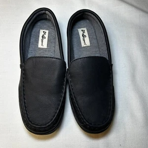MySlippers schwarze Leder Memory Foam Hausschuhe Damengröße 9 leicht gebraucht - Bild 1 von 4