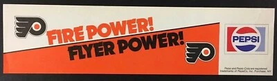 Pepsi Cola NHL Bumper Sticker Fire Power! Philadelphia Flyers Hockey Decal Art - Image 1 of 2