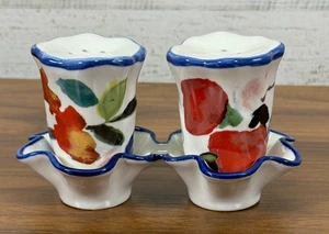 Anthropologie Porzellan Blumen Salz & Pfefferstreuer mit Tablett - Bild 1 von 9