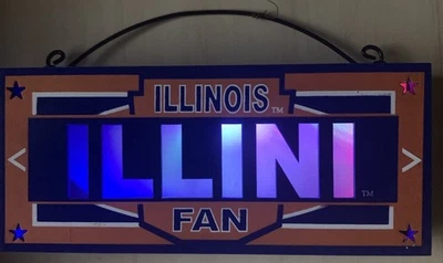 UIUC UNIVERSITY OF ILLINOIS FIGHTING ILLINI DESK Decorative Colorful Sign light - Image 1 of 4