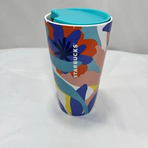 Starbucks Edición Limitada 2021 Cerámica 12 Onzas Vaso Y Tapa Primavera Verano Flor - Imagen 1 de 10