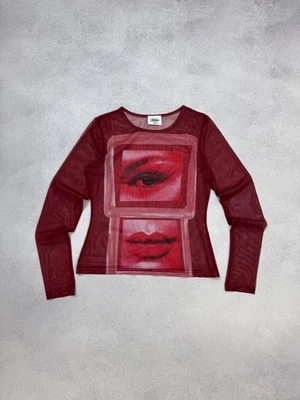 De colección Y2K Jean Paul Gaultier Estilo Japonés Malla Todo Impreso Top Estampado Gráfico Foto 1 de 4