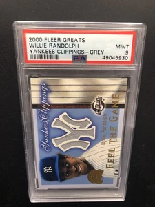 2000 FLEER GREATS OF GAME YANKEES CLIPPINGS GREY SP WILLIE RANDOLPH PSA 9 MINT - Picture 1 of 2